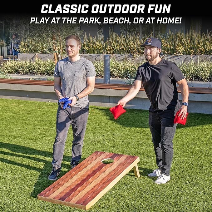 GoSports 4 x 2 ft Regulation Size Wood Cornhole Boards - 10 Vintage Wood Designs (Choose Your Style)