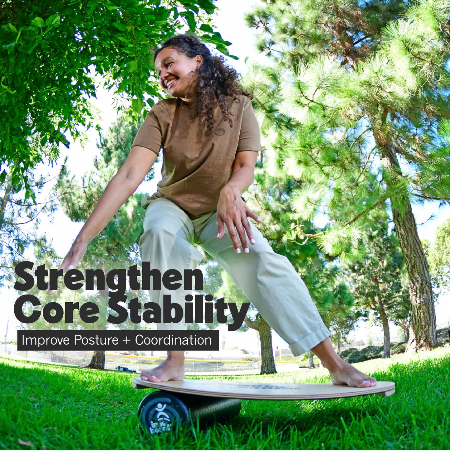 The Original Indo Board - Balance Board Trainer for Core Strength, Stability & Athletic Performance - Surfing, Skateboarding, Snowboarding, Yoga, Physical Therapy & More. Includes Board and Roller. "Cuby" Design.