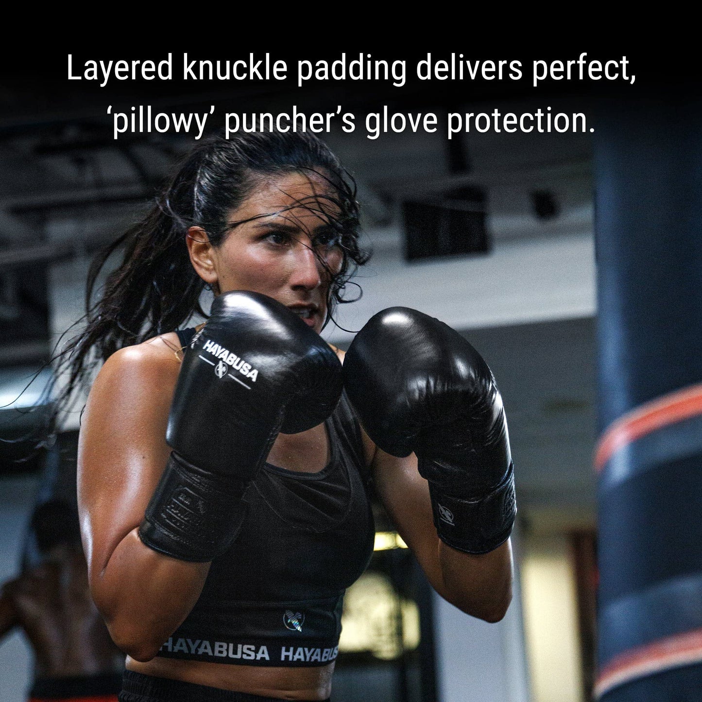 Hayabusa Pro Leather Hook and Loop Boxing Gloves for Men and Women - Black, 20oz