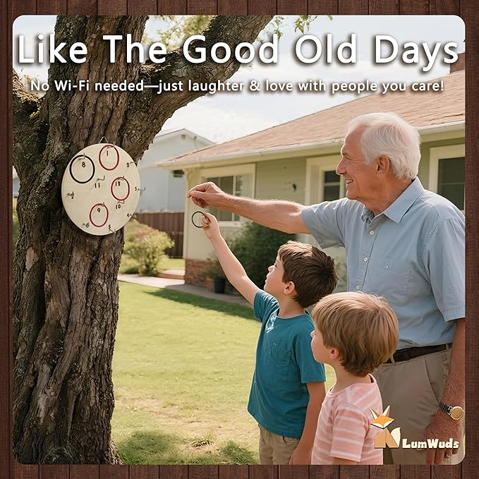 Ring Toss Game for Adults and Kids - Indoor & Outdoor Hook and Ring Game for Parties, Camping & Backyard for Family & Friends
