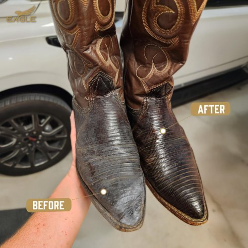 Exotic Leather Cleaner & Conditioner Spray – Cleans, Conditions & Protects Alligator, Crocodile, Snakeskin, Lizard, Ostrich & More – 8oz with Microfiber Cloth – Boots, Shoes, Bags, Belts