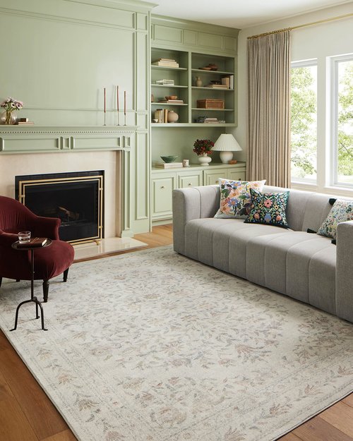 Loloi Rifle Paper Co. Courtyard Collection COU-01 Yellow/Multi 2'-3" x 3'-9" Accent Rug feat. CloudPile