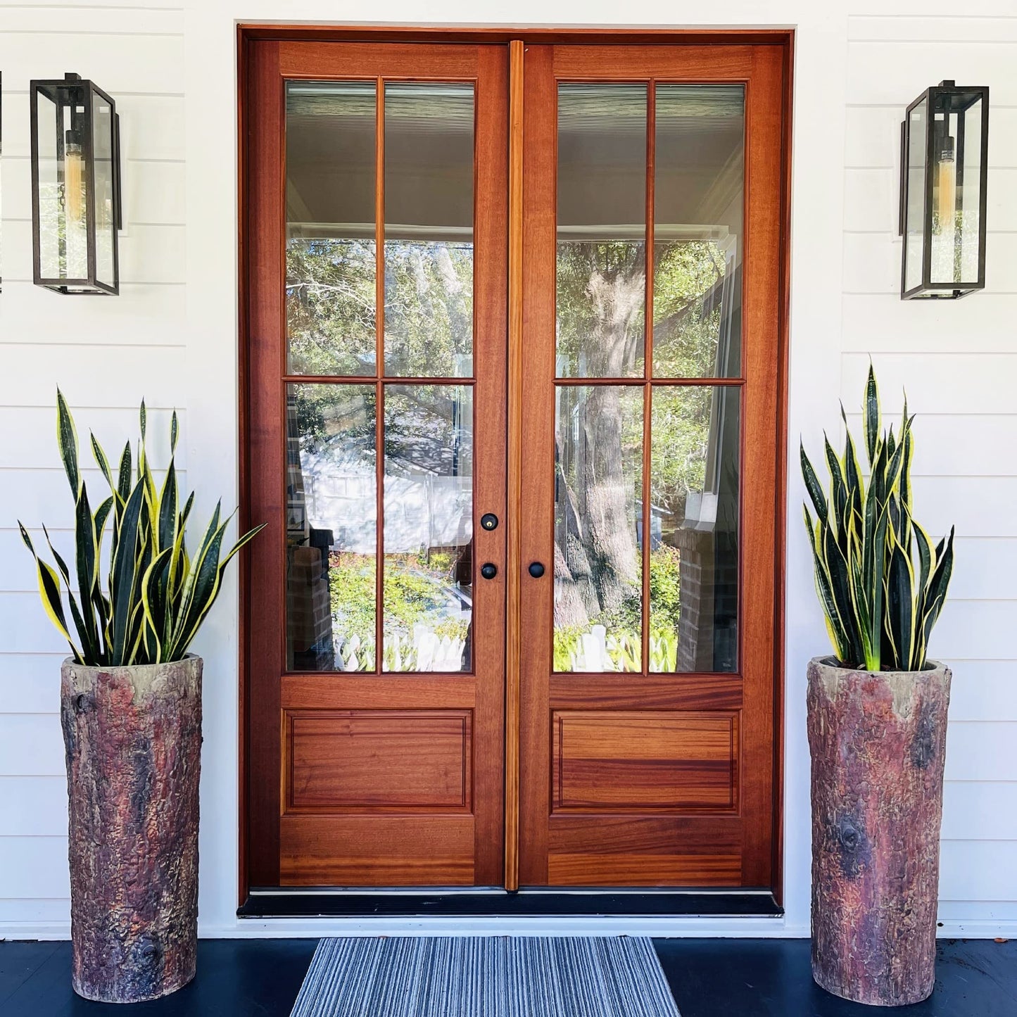 Bushy Box 🌳 Large Hollow Log Planter. Outdoor Garden, Yard & Porch Pot. Tall Tree Stump Well Pump Cover. Weatherproof, Rustic, Natural Looking Deck & Patio Decor. Better Than a Fake Rock.