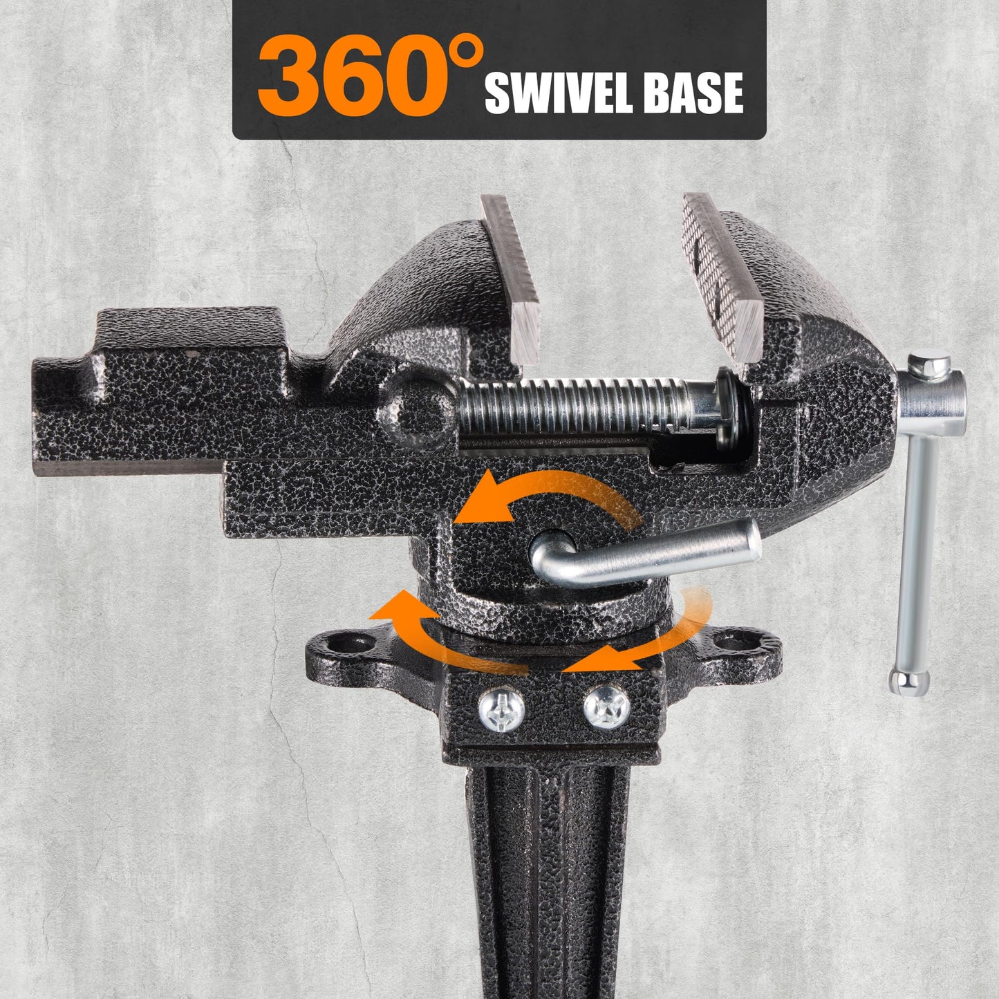 Dual-Purpose Combined Universal Vise 360°Swivel Base Work,Multi-Purpose Bench Vise 3.3", Table Vise with Quick Adjustment, Multi-Jaw, Easy Adjustment for Woodworking, Metalworking,Cutting Conduit