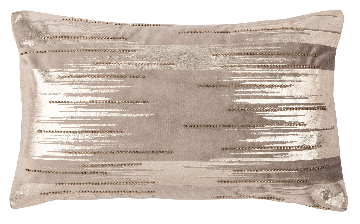 Safavieh Home Collection Prasla Taupe/Gold 12 x 20-inch Metallic Beaded Rectangle Sofa Chaise Lounge Chair Living Room Bedroom Decorative Accent Pillow PLS7147A-1220