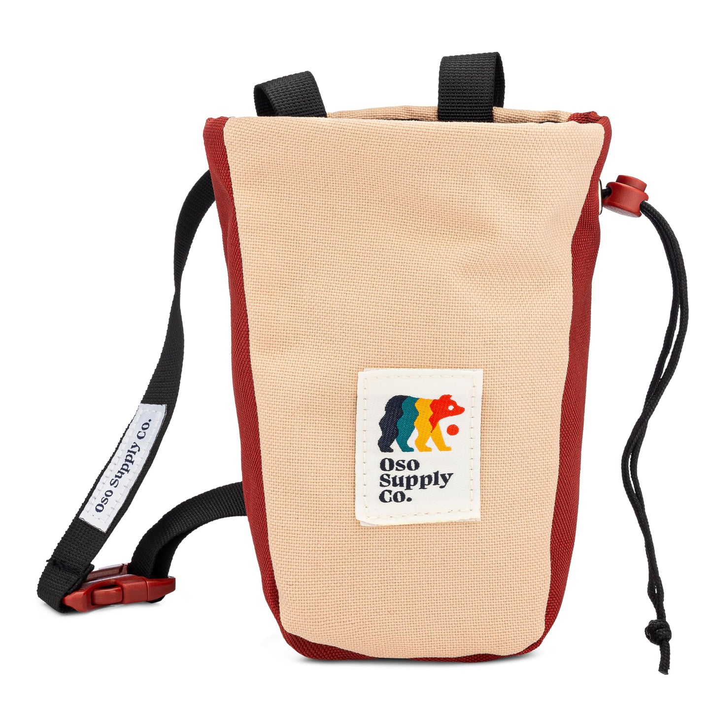 Oso Supply Co - Chalk Bag for Rock Climbing, U-Shaped Chalk Bucket with Zippered Pocket, Drawstring, Abrasion-Resistant Fabric, Perfect Gear for Indoor/Outdoor Climbing Bouldering (Burnt Sienna)