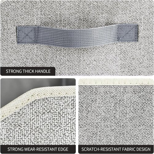 Homsorout Storage Bins - Large Trapezoid Closet Organizers with Handles | 6-Pack Light Gray Fabric Baskets