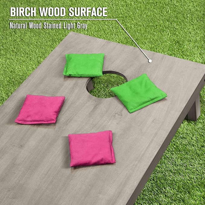 GoSports 4 ft x 2 ft Regulation Size Wooden Cornhole Boards Set - Includes Carrying Case and Bean Bags (Choose Your Colors) Over 100 Color Combinations