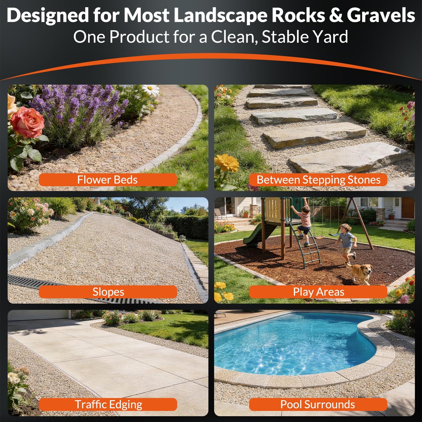 Shabebe Rock Glue for Landscaping, Upgraded Ultra Mulch Hold 1 Gallon–Gravel & Pebble Stabilizer, Bicycle-Friendly Grade Strength for High-Traffic Walkways, All-Weather Resistant Binder for Gardens