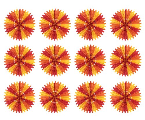 Beistle 12 Piece Fall Tissue Paper Fan Decorations For Thanksgiving And Autumn Celebrations