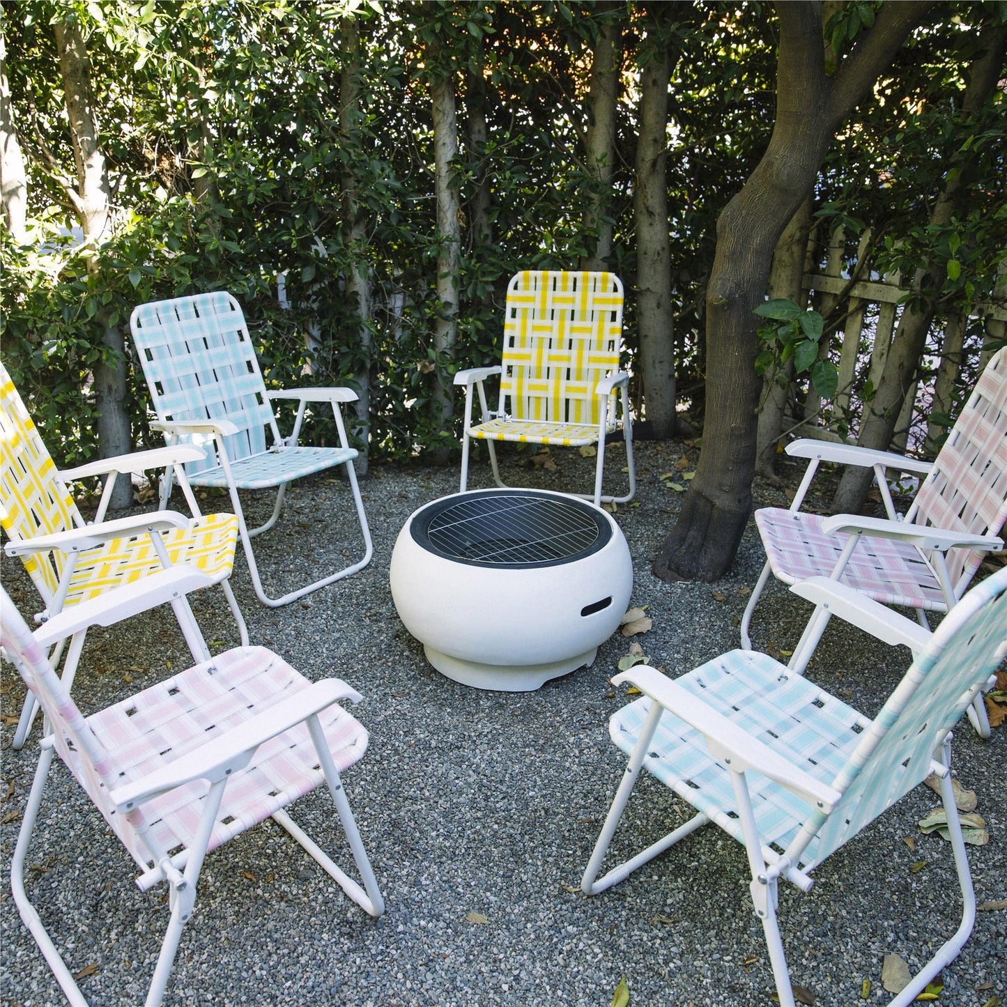 Novogratz Poolside Gossip, Priscilla Folding Chairs, 2-Pack, Yellow