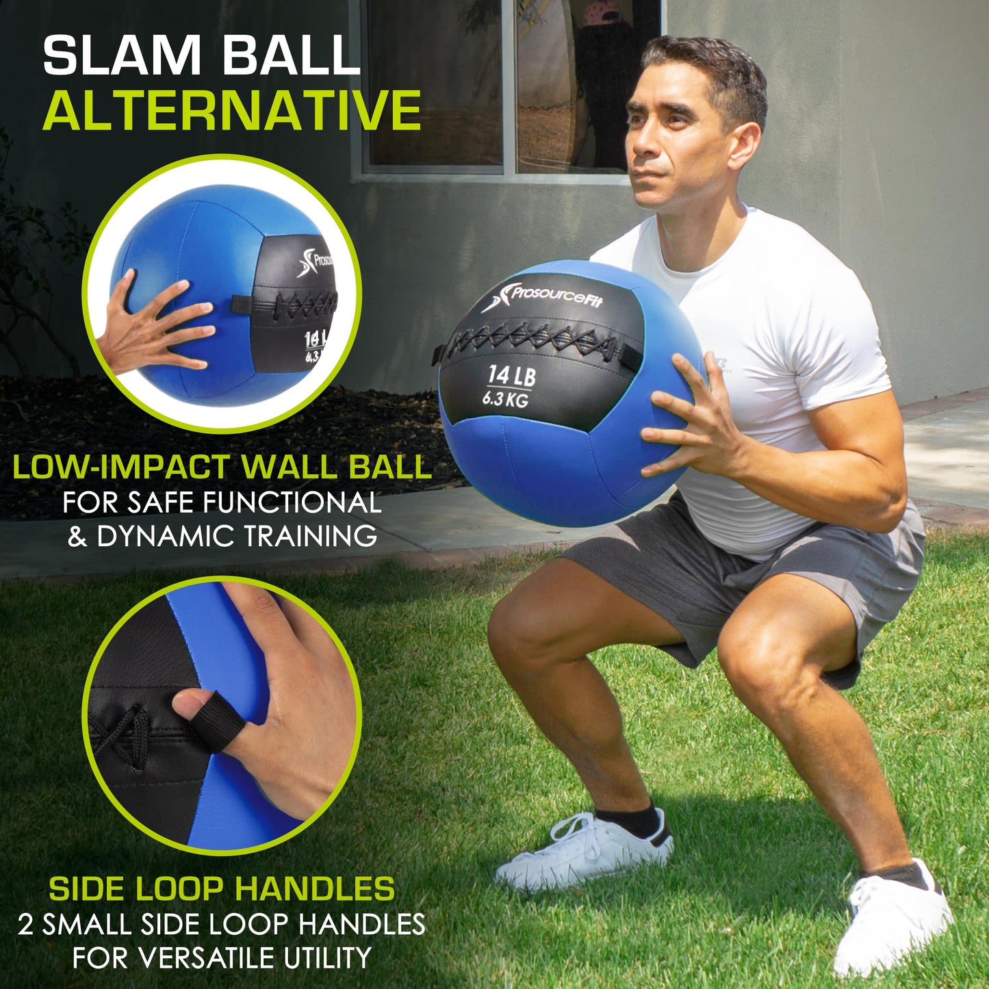 ProsourceFit Soft Medicine Balls, Wall Balls and Full Body Dynamic Exercises, Color-Coded Weights: 6, 10, 14, 20 lb.