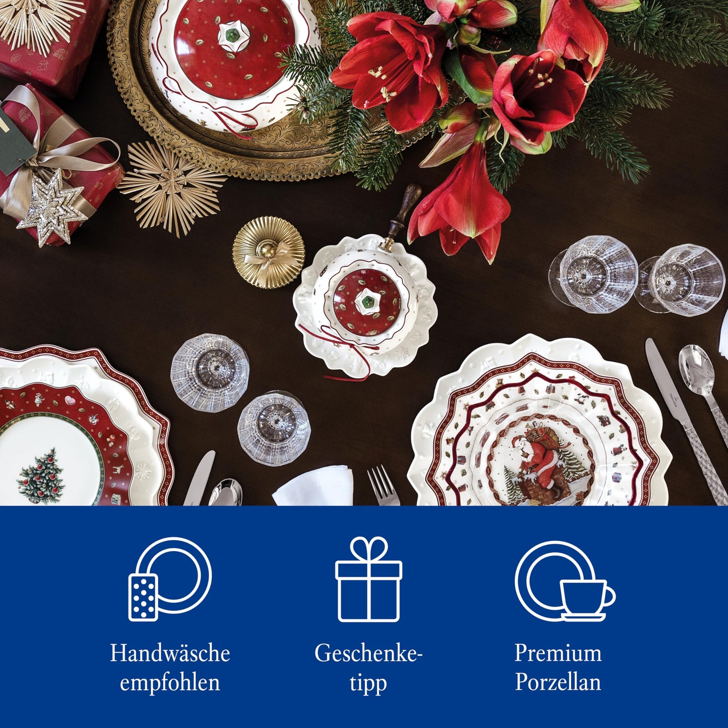 Villeroy & Boch 14-8585-4556 Toy's Delight Box Small, Porcelain, White/Red