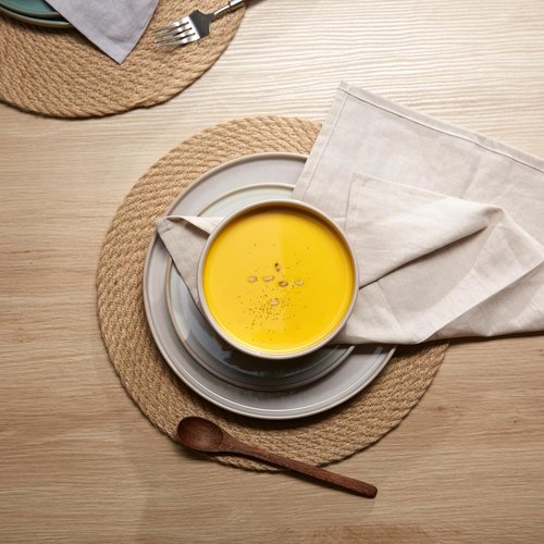 Kook Dinnerware Set - 12 Piece Service for 4 | Ceramic Plates & Bowls in Beige - Somerset Collection