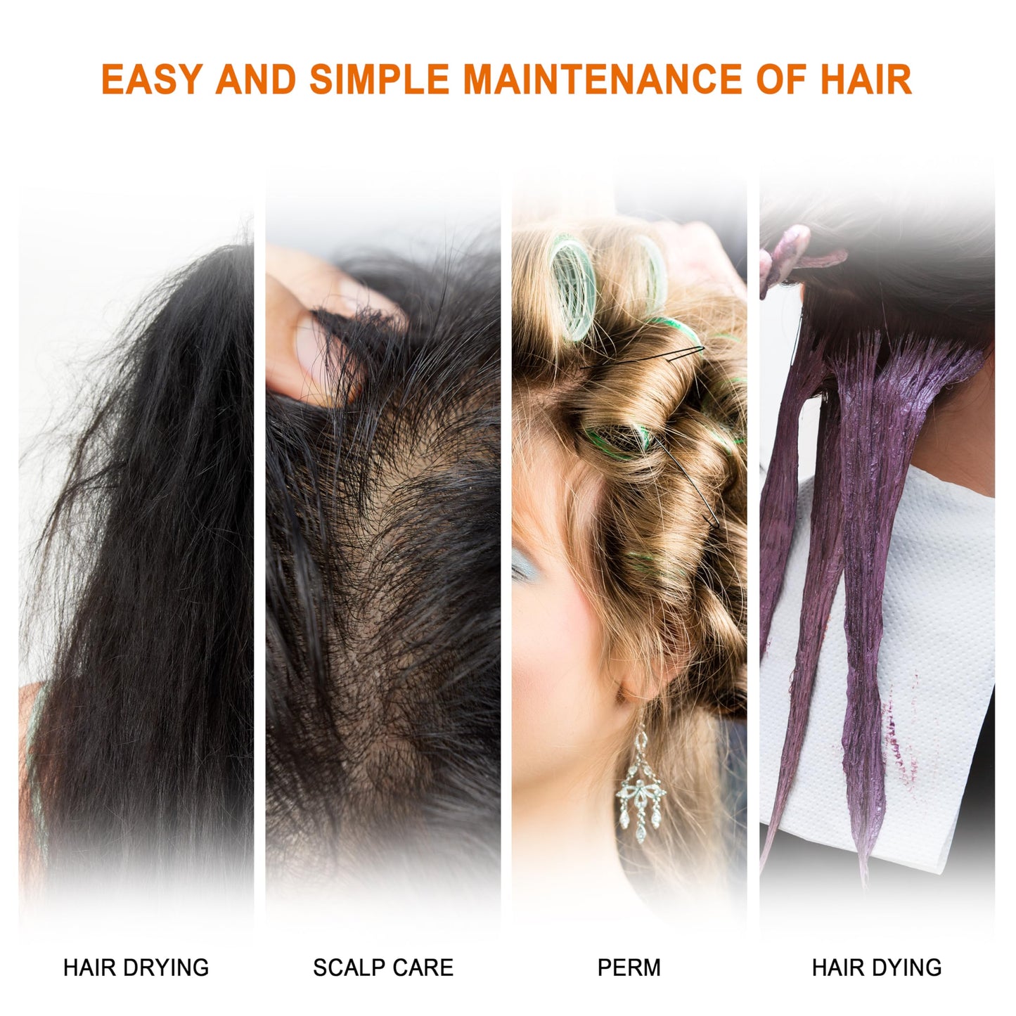 Elitzia Hair Steamer for Black Hair Deep Conditioning Professional Ozone Hair Steamer for Salon Shampoo Bowl Nano Micro Mist Steam for Natural Hair with Hooded ET1408W7C White 7-Color Light