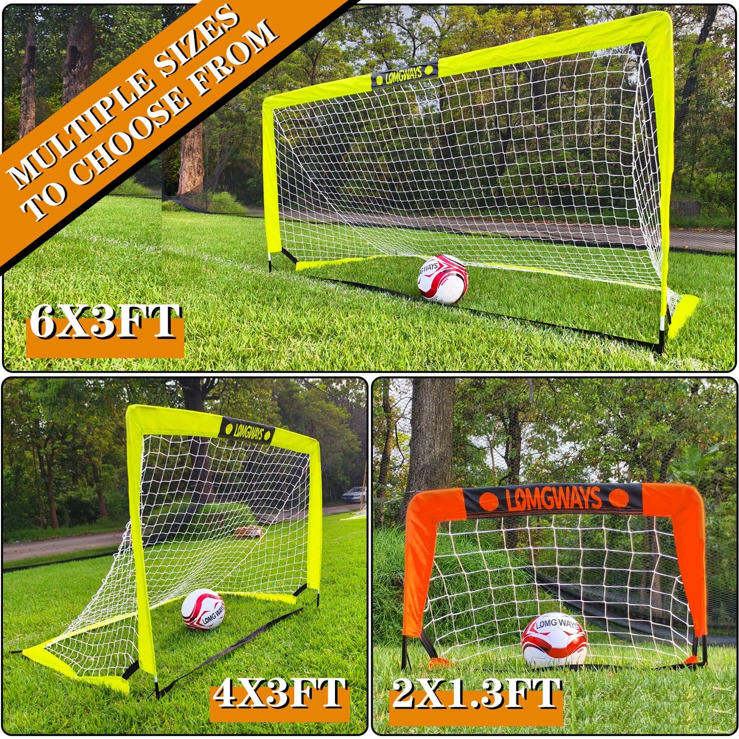 Soccer Goal for Backyard,Mini Soccer Goal with Size 1 Soccer Ball,Pump,Ground Stakes,Carrying Bag, Perfect for Backyard,Court,Field,Easy Set up,Great for All Levels