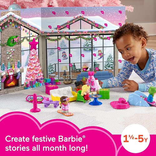 Fisher-Price Little People Barbie Advent Calendar - 24 Christmas Figures & Playset for Toddlers