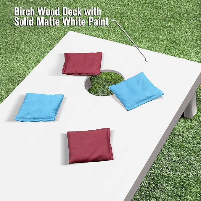 GoSports 4 ft x 2 ft Regulation Size Wooden Cornhole Boards Set - Includes Carrying Case and Over 100 Optional Bean Bag Colors
