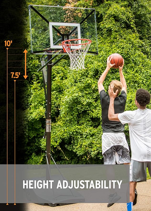 Silverback NXT Portable Adjustable 10ft Outdoor Basketball Hoop - 50" and 54" Basketball Goal Backboard Available - Assembles in 90 Minutes