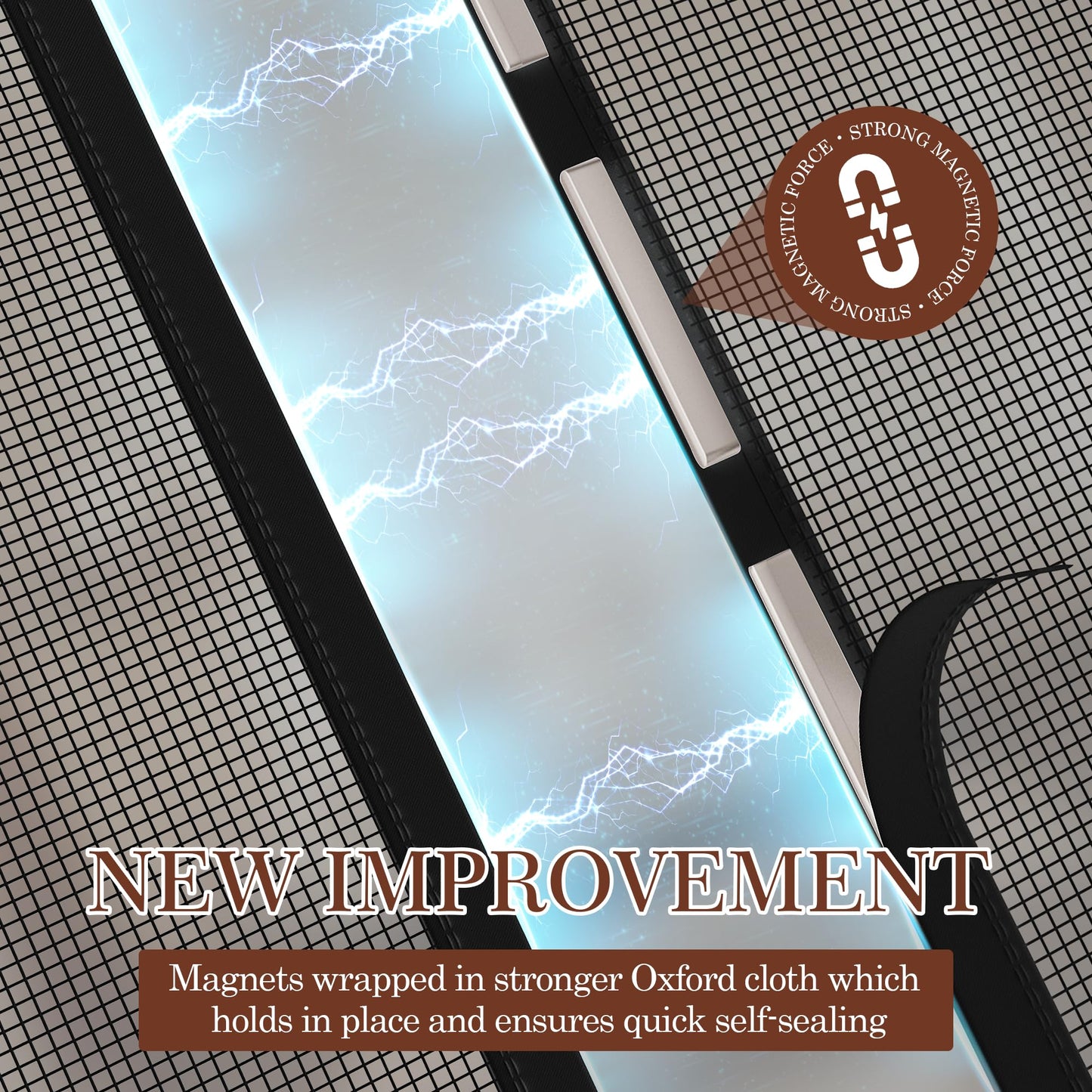 Yotache Magnetic Screen Door for Sliding Doors 72"x80", Screen Size 74"x81", Double-Sided Opening Screen Reinforced Mesh with Strong Magnets for French Front/Back Patio Doors