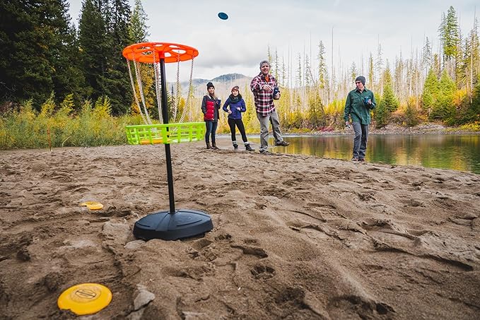 Outside Inside Freestyle Mini Disc Golf Game – Portable Mini Disc Golf Set with Collapsible Target, 8 Discs & Carry Bag – Ideal for Camping, Backyard Fun, and Travel-Friendly Entertainment