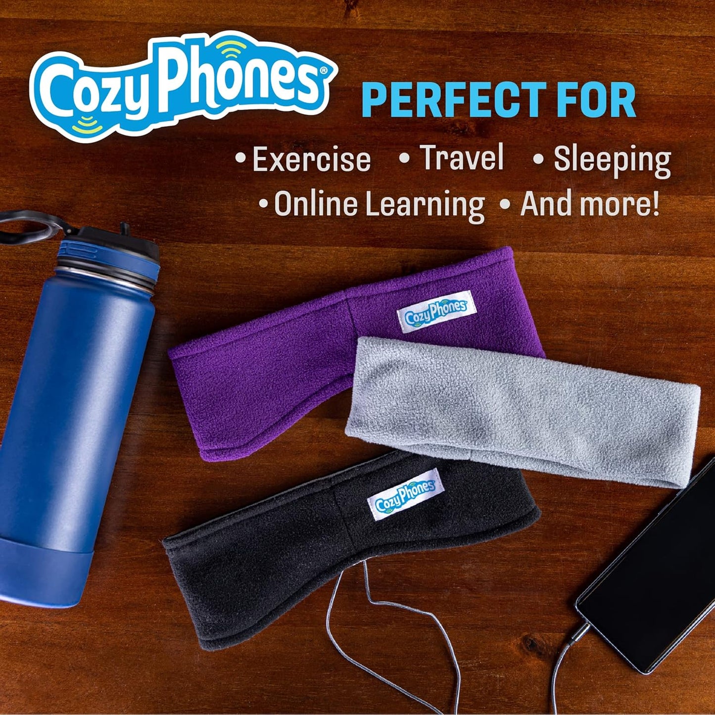CozyPhones Sleep Headphones - Over Ear Headphones from Ultra Thin Cool Mesh Wired for Side Sleepers, Meditation