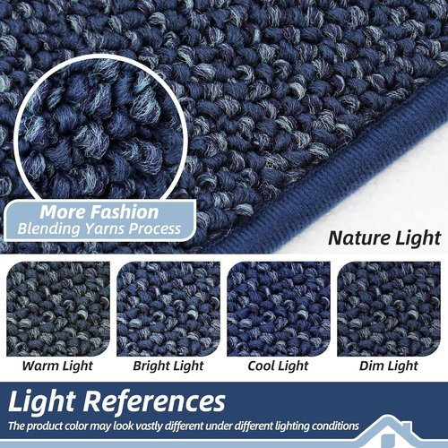 BEQHAUSE Dirt Trapper Door Mat - Non-Slip, Washable, Absorbent Entrance Mat | 24" x 36", Blue