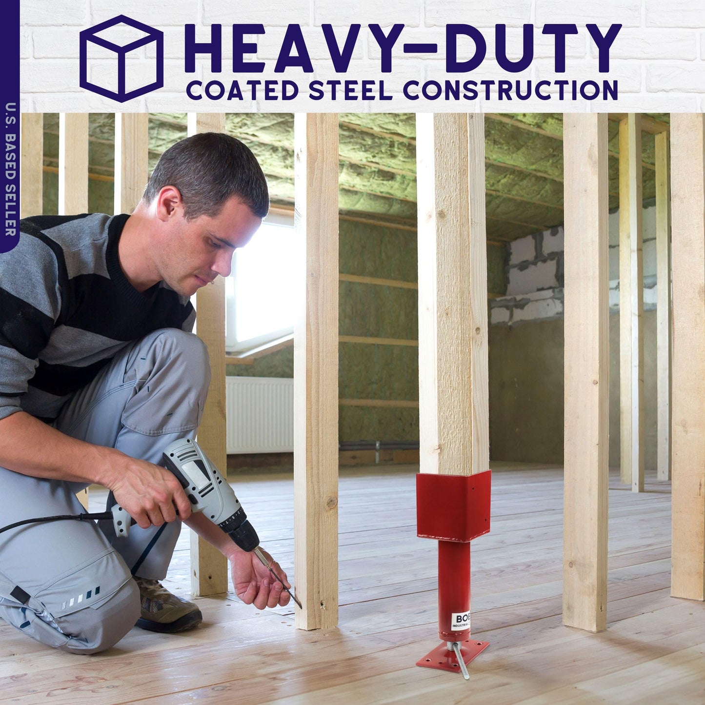 BISupply Screw Jack Post 1 Pack - Temporary House Jacks for Leveling 4x4 Crawlspace Basement Shore Beams