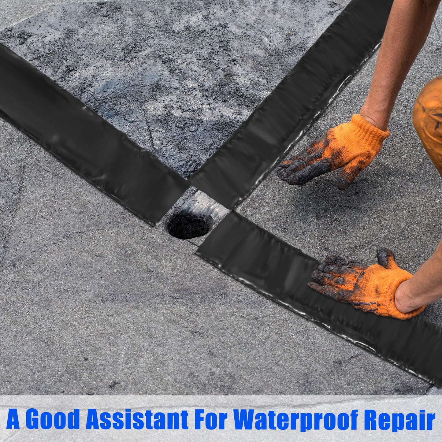 Fabbay 6 Rolls 1.18 Inch Asphalt Crack Filler Driveway Asphalt Tape for Repair Joint and Crack Sealer for Tarmac Parking Lot Roof Cement Road, 50 Feet Each Roll