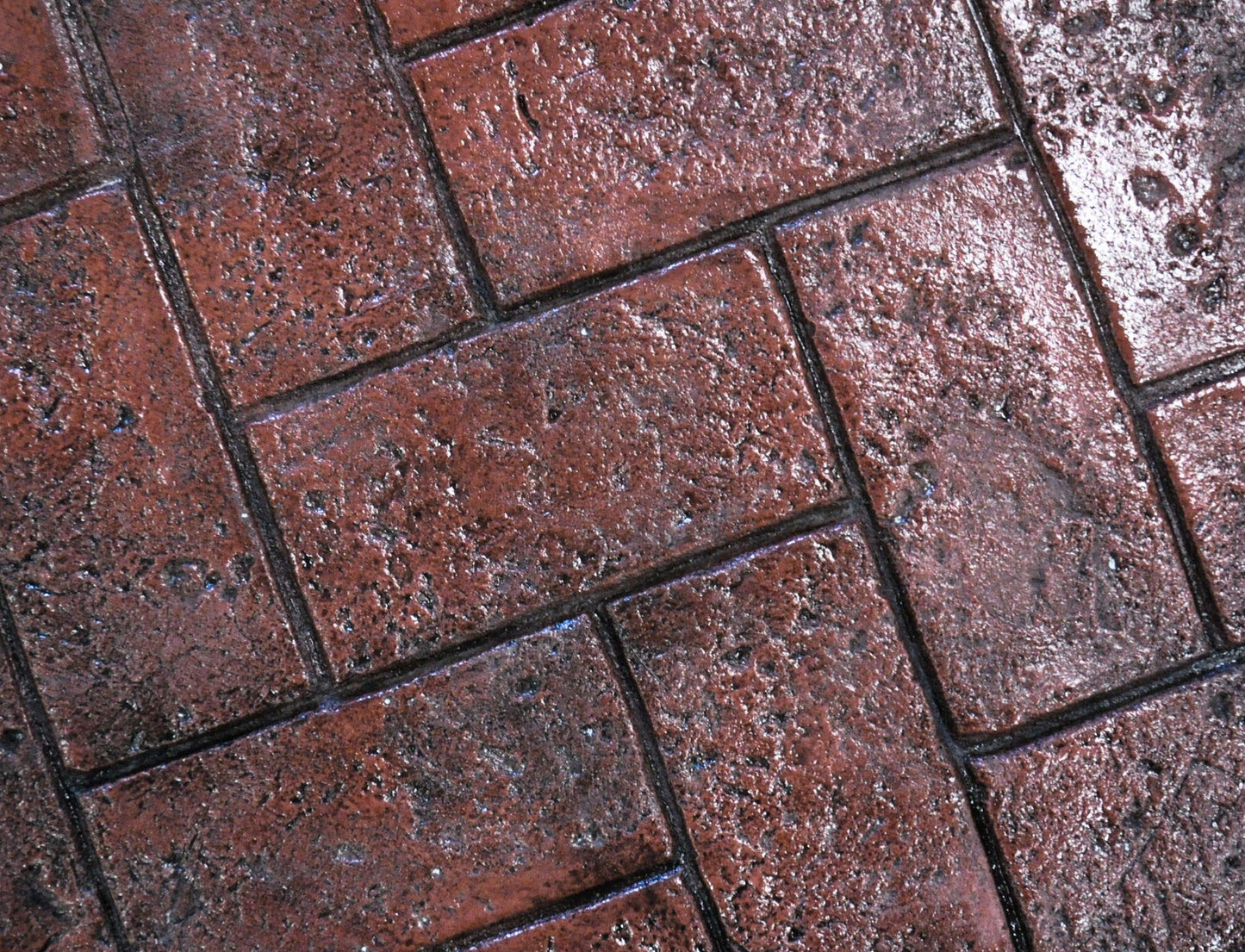 Olde Town Herringbone Brick Concrete Stamp Single by Walttools | Classic Woven Paver Pattern, Sturdy Polyurethane Texturing Mat, Decorative Realistic Detail (Yellow, Rigid)