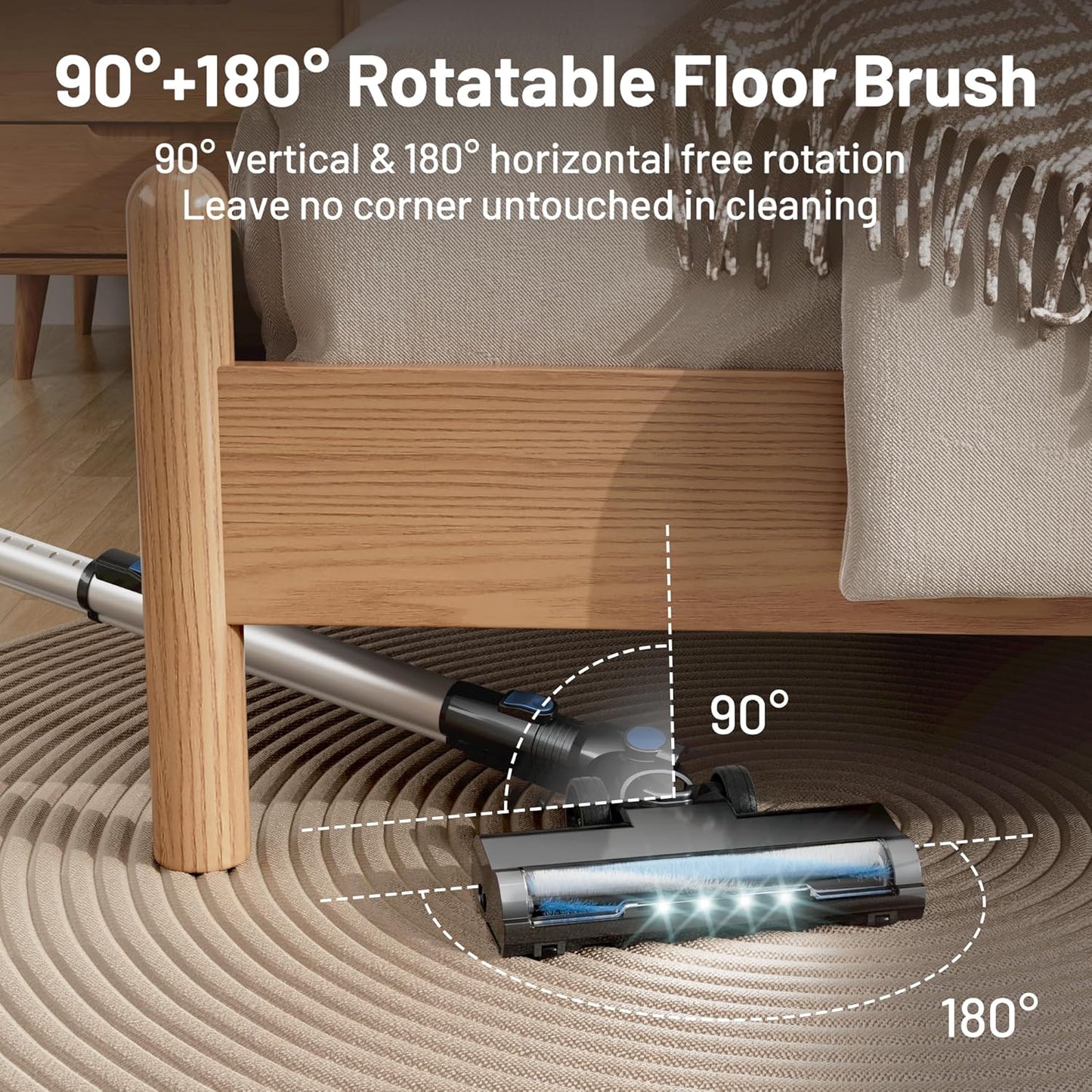 VIPSUN Cordless Vacuum Cleaner - Lightweight 6-in-1 Stick Vacuum with LED Screen for Home Use