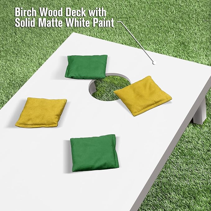GoSports 4 ft x 2 ft Regulation Size Wooden Cornhole Boards Set - Includes Carrying Case and Over 100 Optional Bean Bag Colors