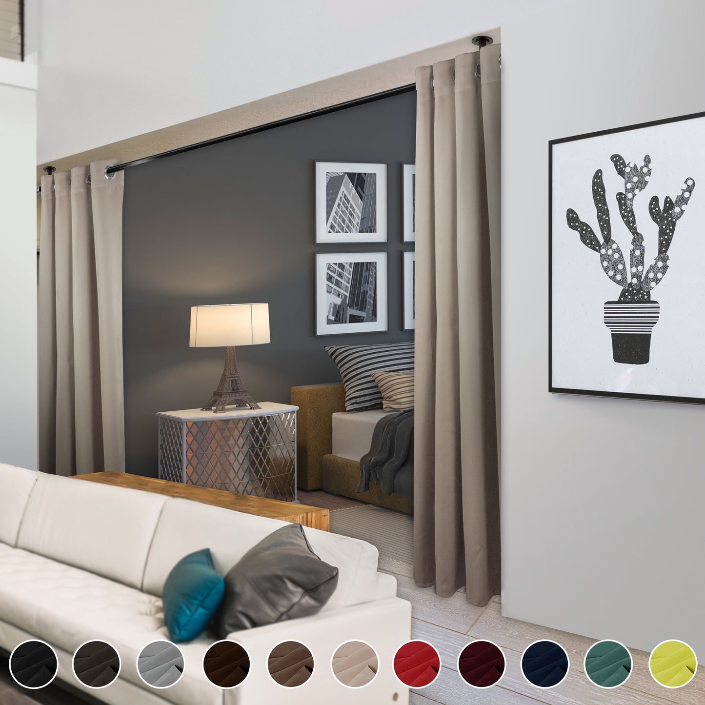 Rod Desyne Window Thermal Isulated Blackout Curtain with Metal Grommet, 180" x 108", Beige - 1 Panel