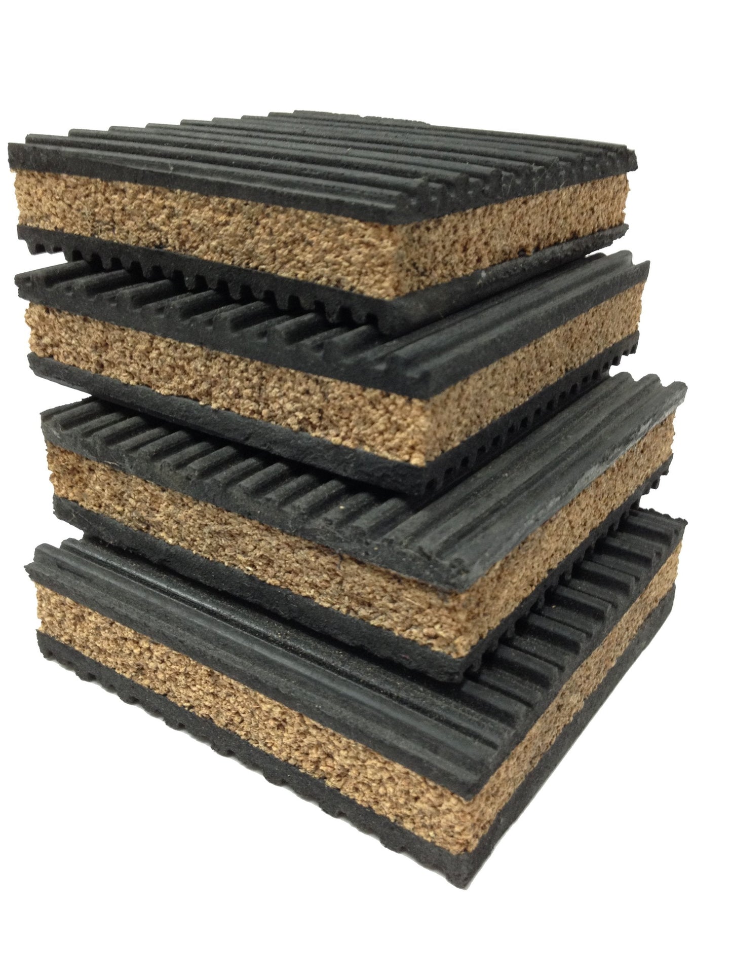 4 Pack of Anti Vibration Pads 4" x 4" x 7/8" Rubber/Cork Vibration isolation pads