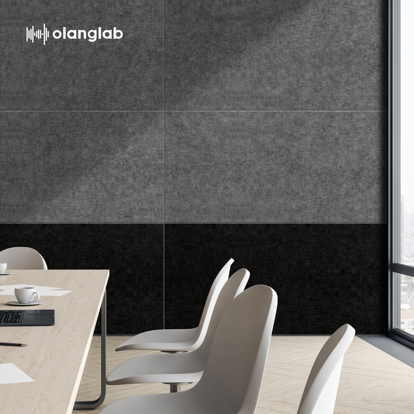 Olanglab Acoustic Wall Panels 10 Pack, 48 x 24 per Acoustic Panels Sound Absorbing, Sound Panels for Home Studio and Office, Plain Black