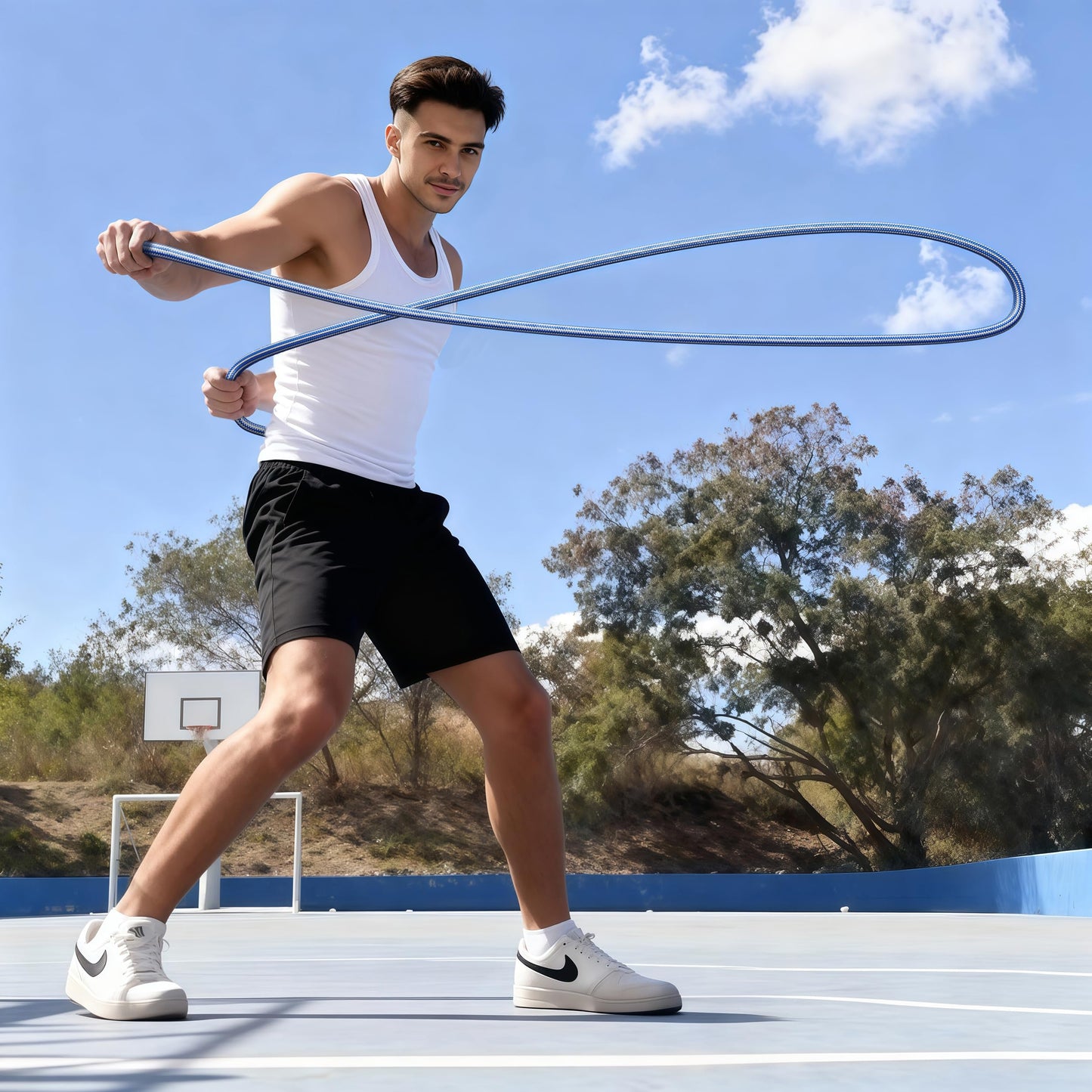 Flow Rope Weighted Fitness Jump Rope for Women Men Workout, Adjustable 1.5LBS Heavy Rope for Adult Exercise, Mobility & Coordination Training Home Gym & Outdoors, Gift Ideas