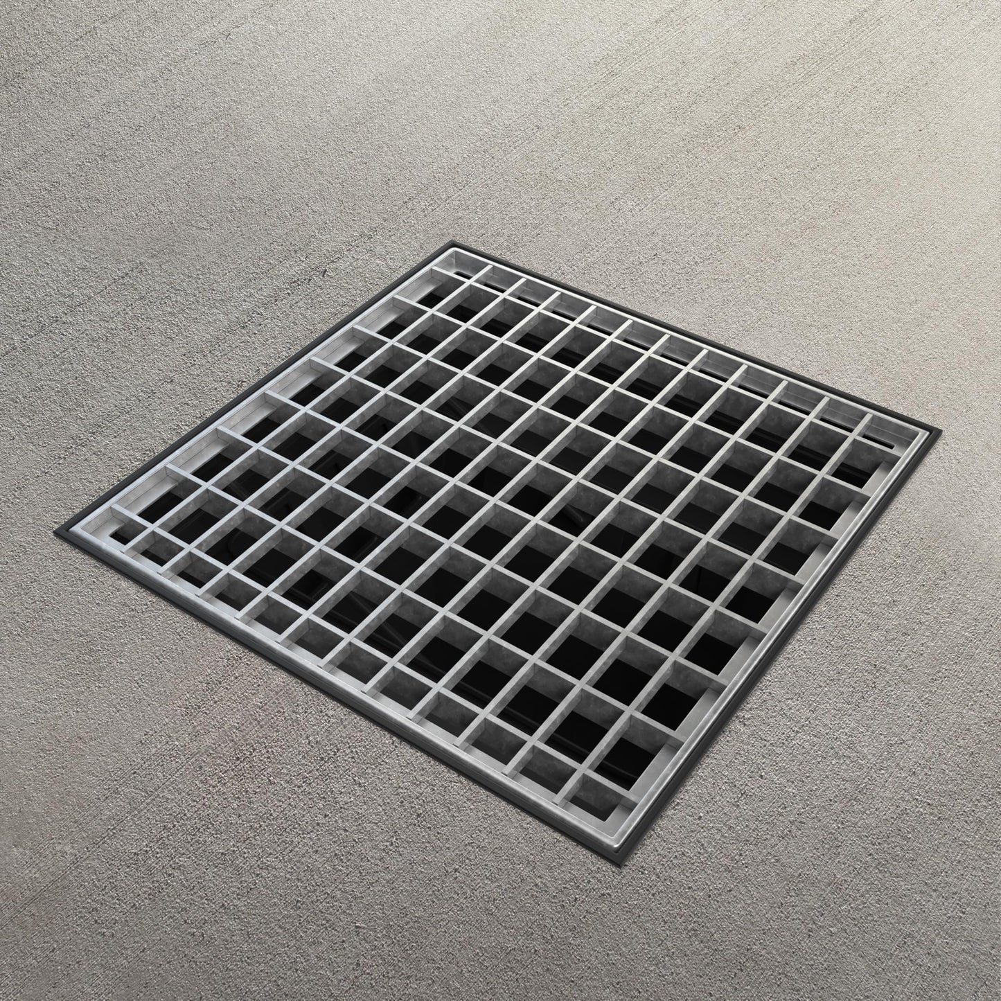 Vodaland 12 x 12 Catch Basin Galvanized Stamped Steel Grate - Partitions - and Debris Basket Package