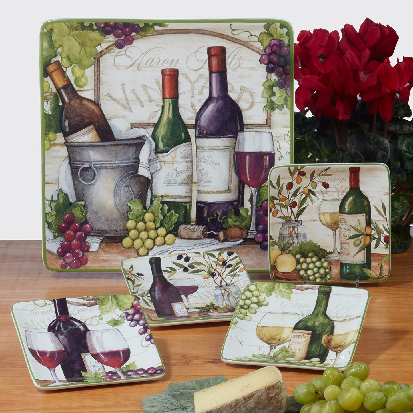 Certified International Meadow Brook 11" Dinner Plates, Set of 4, 2 Assorted Designs