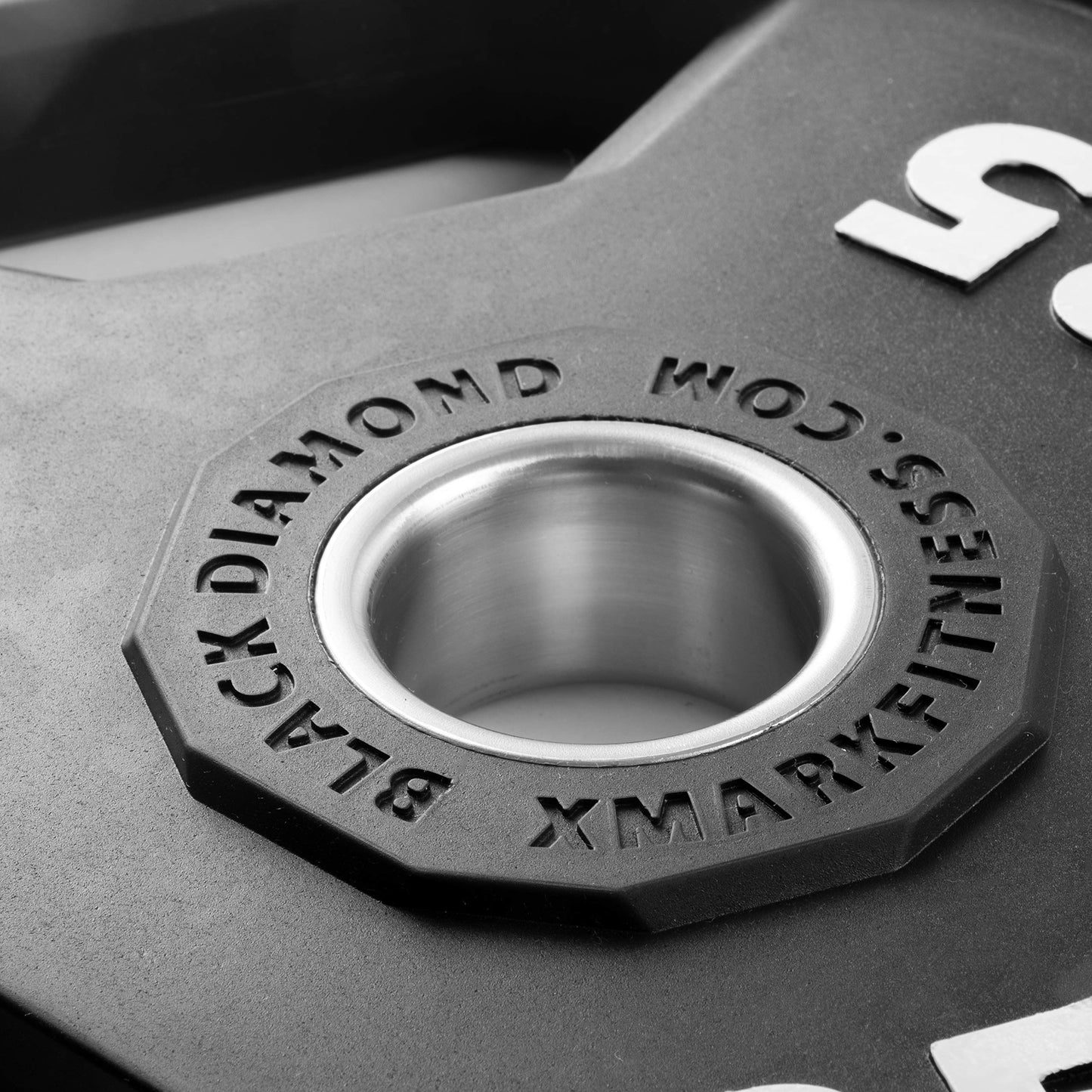 XMARK Black Diamond 255 LB Set Olympic Weight Plates 2-Inch, Rubber Barbell Plates with Tri-Grip Handles for Home Gym Strength Training