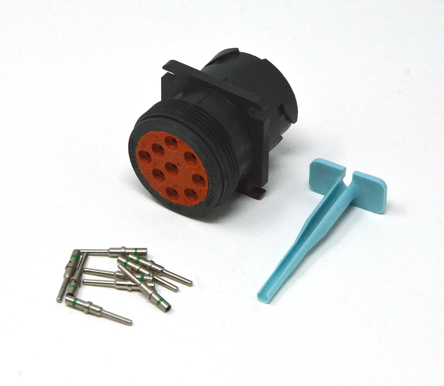Deutsch HDP10 9-pin J1939 14-16 Male SAE Diagnostic Connector kit, AWG Solid Contacts (Made in USA)