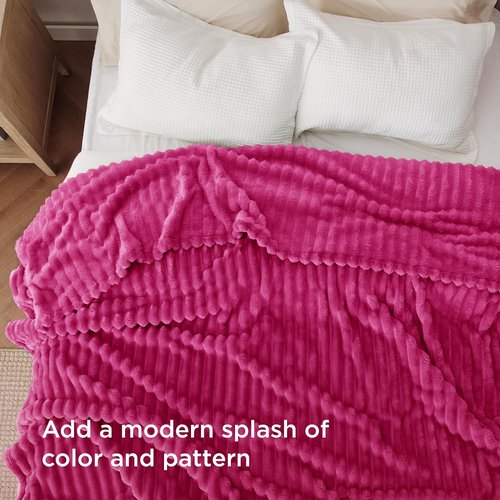 Bedsure GentleSoft Hot Pink Full Blanket - Cozy, Soft Throw for Women & Girls | 84x90 Inches