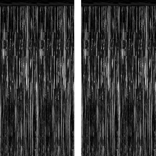 2026 Graduation Party Decorations by [Brand Name] - Black Backdrop & Metallic Fringe Curtains | 3.28 FT x 7.05 FT