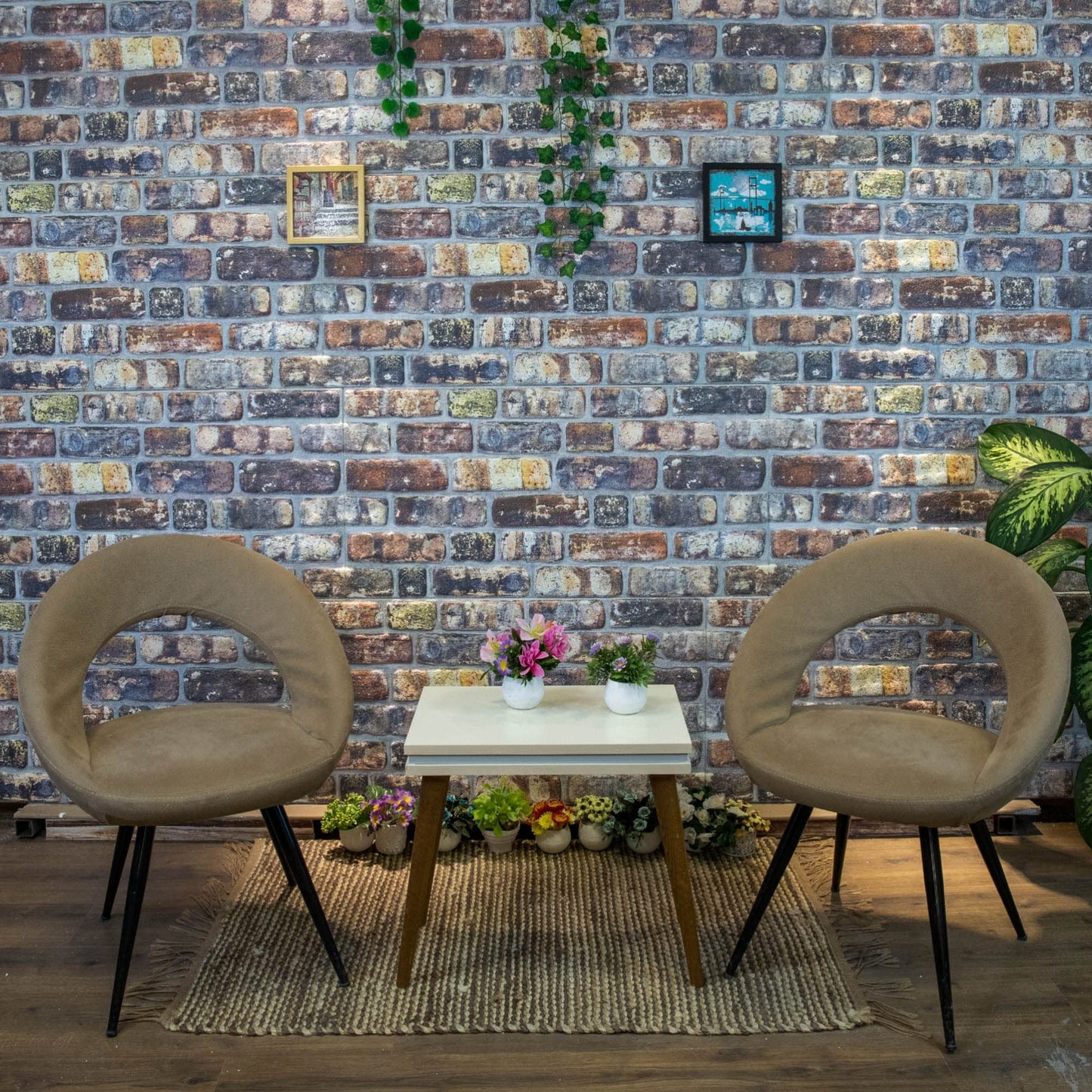 Dundee Deco 3D Wall Panels Faux Brick - Cladding, Multicolored Stone Look Wall Paneling, Styrofoam Facing for Living Room, Kitchen, Bathroom, Balcony, Bedroom, Set of 5, Covers 27 sq ft