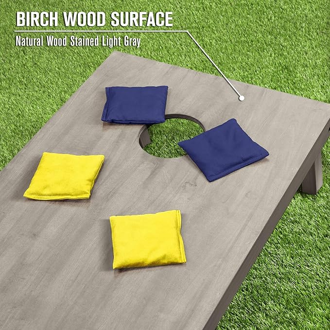 GoSports 4 ft x 2 ft Regulation Size Wooden Cornhole Boards Set - Includes Carrying Case and Bean Bags (Choose Your Colors) Over 100 Color Combinations