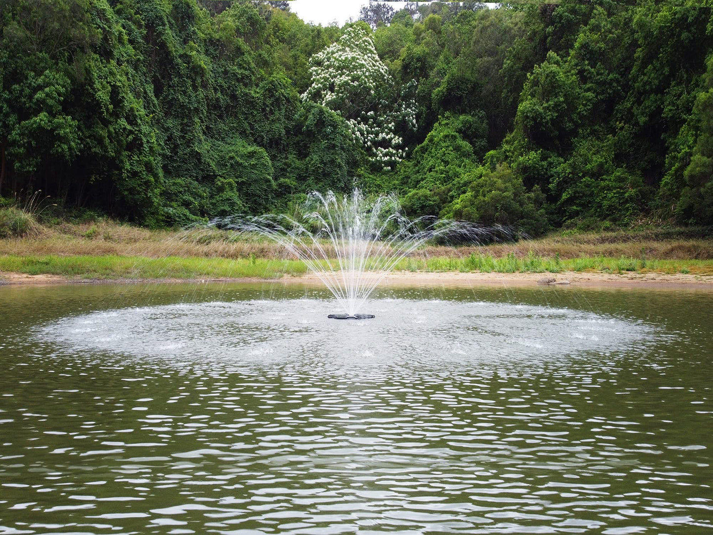 FS01 110V, 1 HP, Large Pond Floating Fountain with LED RGB Lights, Oil Free Pump 13000 GPH with 100’ Cord, Two Spray Patterns Included