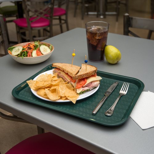 Carlisle FoodService Products CT121608 Cafe Standard Plastic Cafeteria/Fast Food Tray, NSF Certified, BPA Free, 16" Length x 12" Width, Forest Green (Pack of 24)