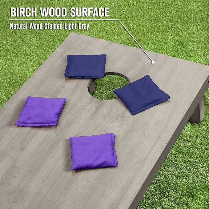 GoSports 4 ft x 2 ft Regulation Size Wooden Cornhole Boards Set - Includes Carrying Case and Bean Bags (Choose Your Colors) Over 100 Color Combinations