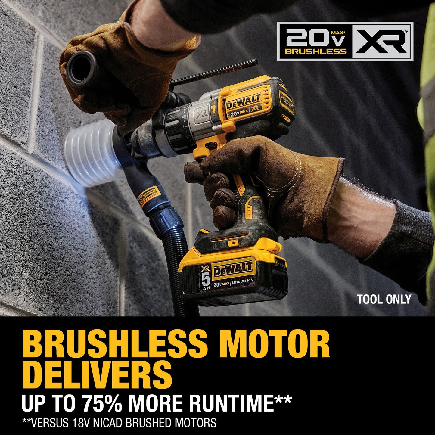 DEWALT 20V MAX XR Cordless Hammer Drill Driver Brushless, Heavy Duty 1/2", 3-Speed, Tool Only (DCD996B)