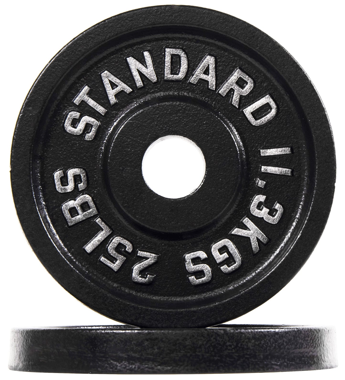Fitvids Olympic 2-Inch Cast Iron Plate Weight Plate for Strength Training and Weightlifting, Vintage Style, Alloy Steel,25LB Pair