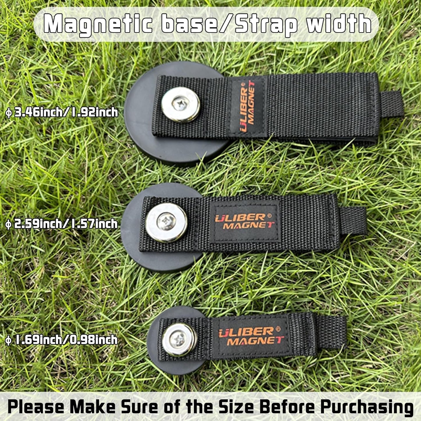 ULIBERMAGNET Strong Magnetic Storage Straps - Heavy Duty Tool Organizer for Garage & Workshop | 2 Pack, 1.69 Inch